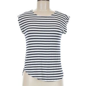 NWT Green Envelope Striped Top. Black/white Cap sleeves. Medium. Nautical Preppy